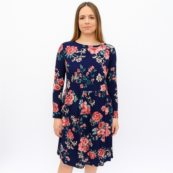 Women's Boutique Dresses & Skirts - Women's Boutique Floral Cottagecore Long Sleeve Dress Size XL